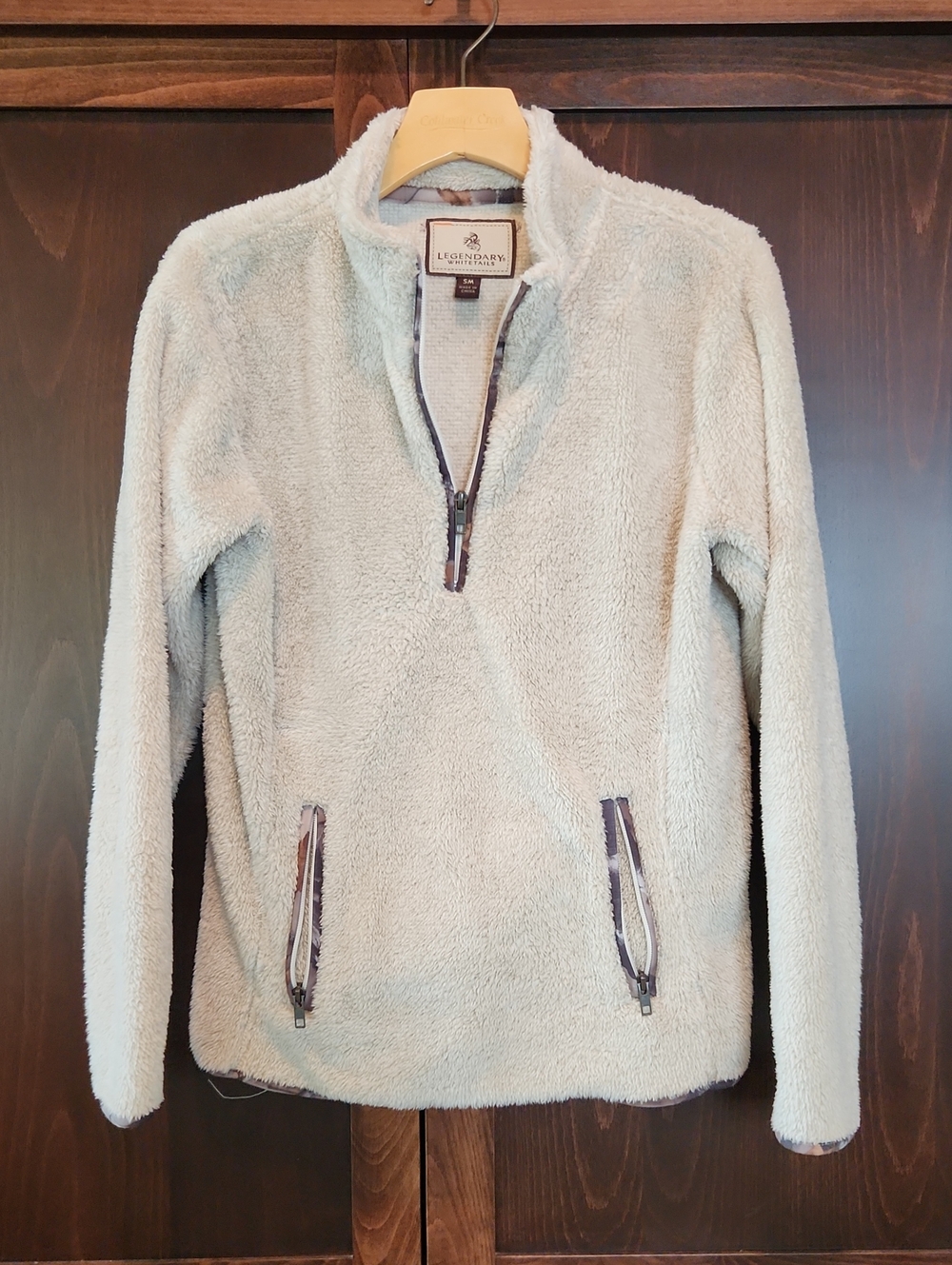 Legendary Whitetails Cream Sherpa Half-Zip Pullover with Contrast Trim